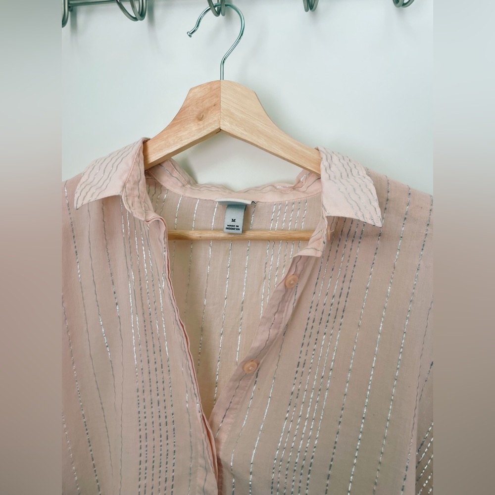 Shimmery Peach and Silver Oversized Shirt